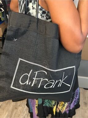 Free gift given Black Mesh Tote Bag with Logo